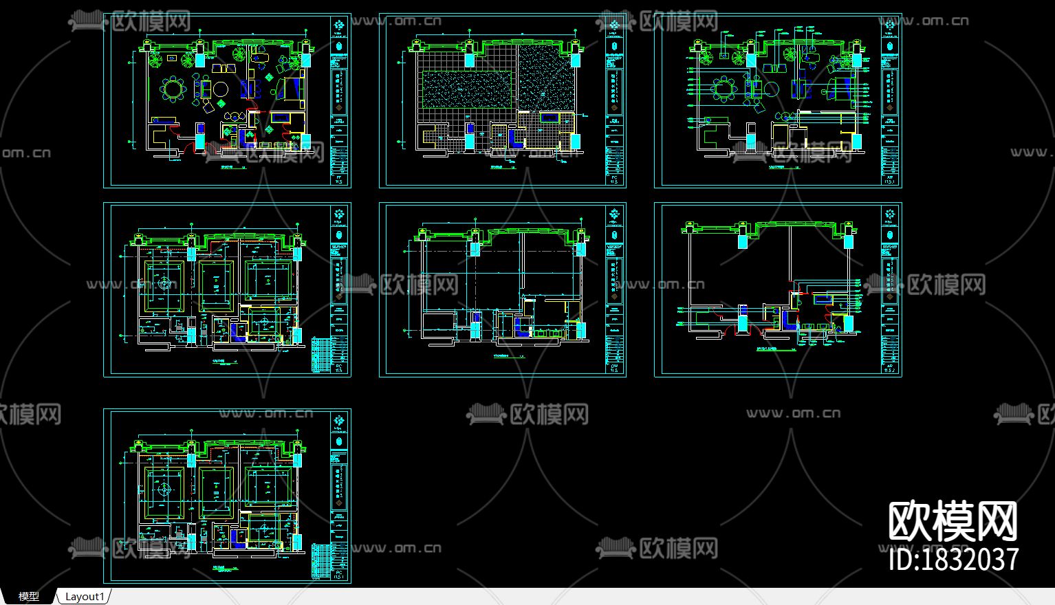 酒店套房cad施工图下载（渲染图3）