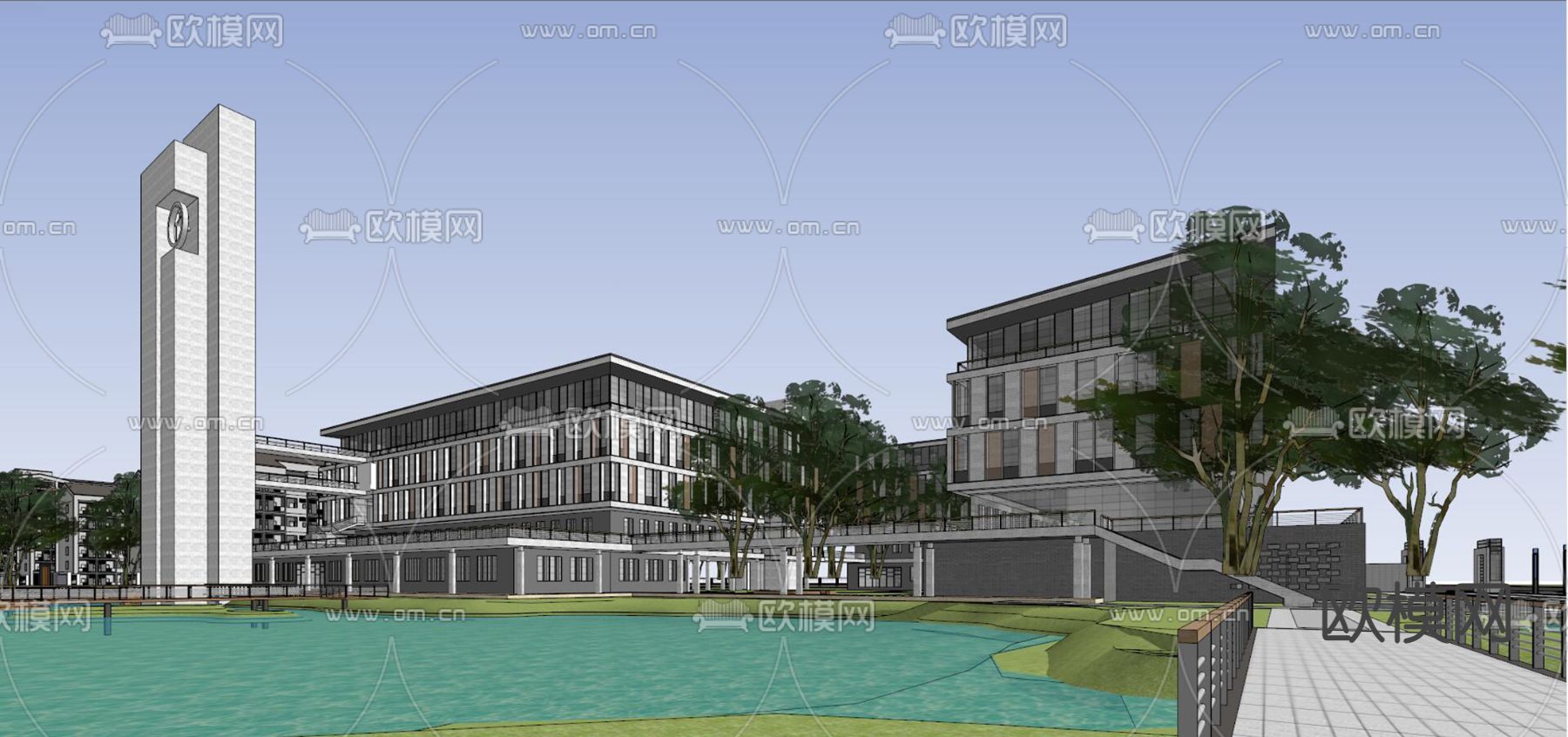 中式大学学校su模型