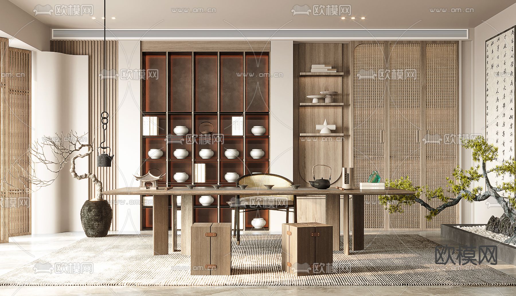 新中式茶室3d模型