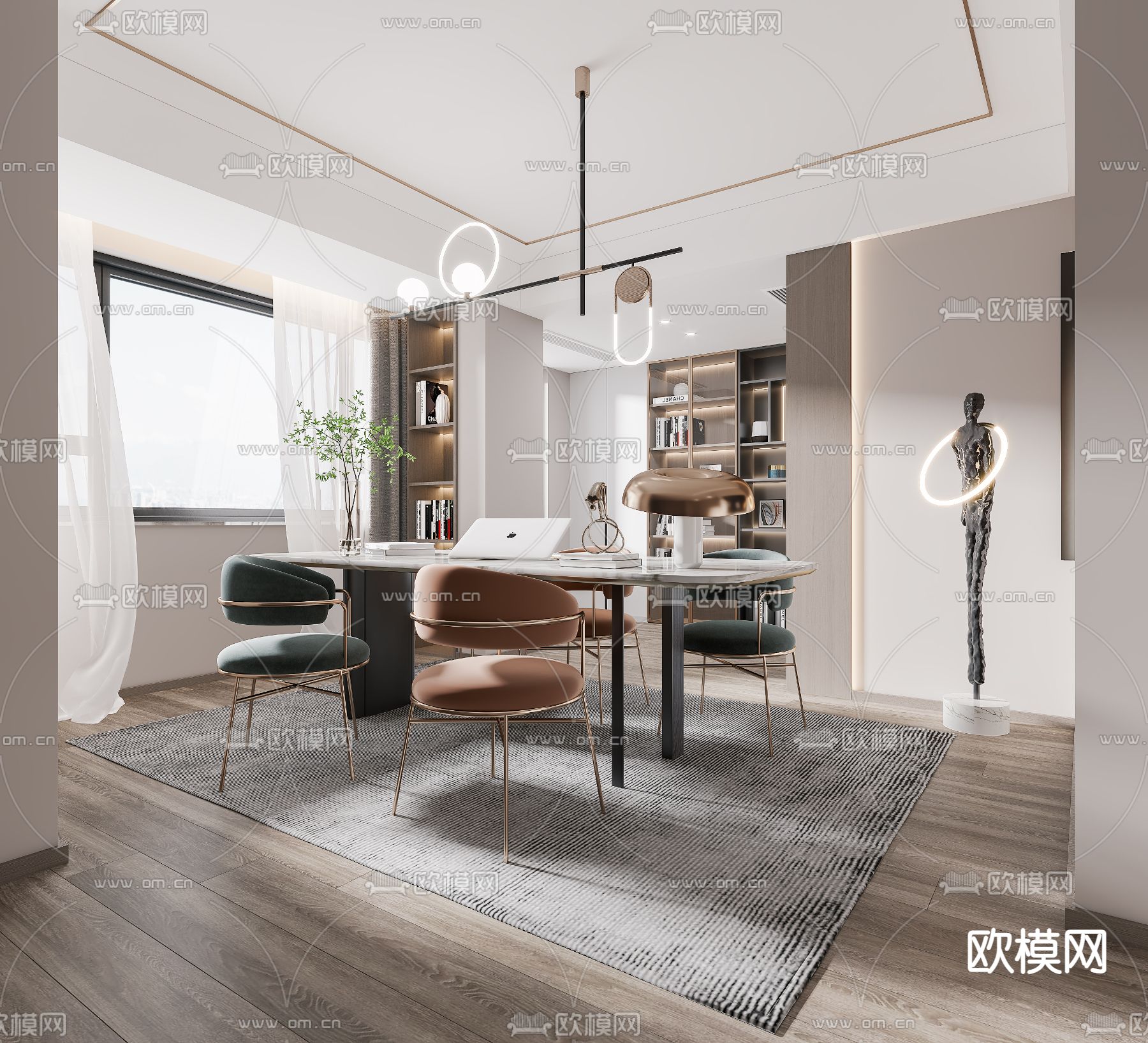 现代书房3d模型