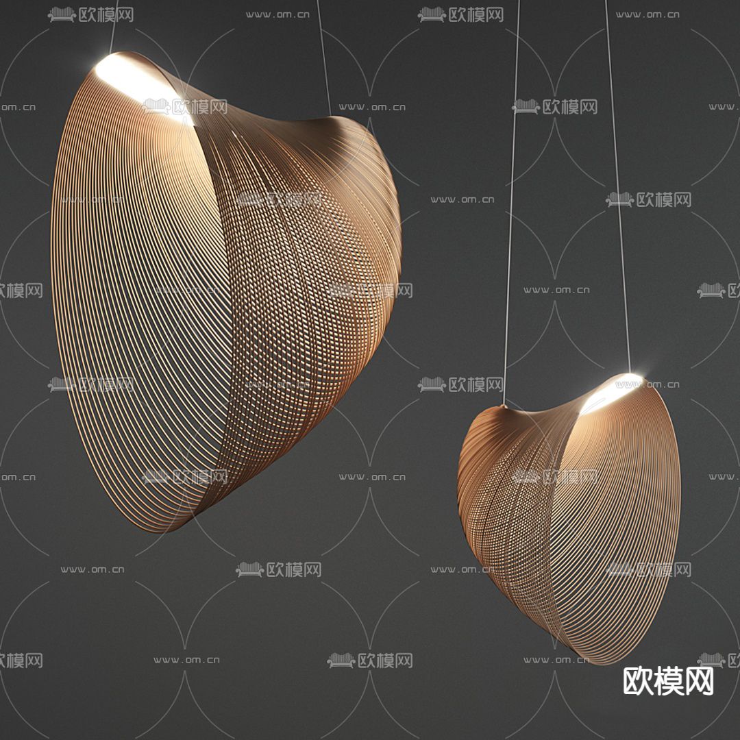现代艺术吊灯su模型