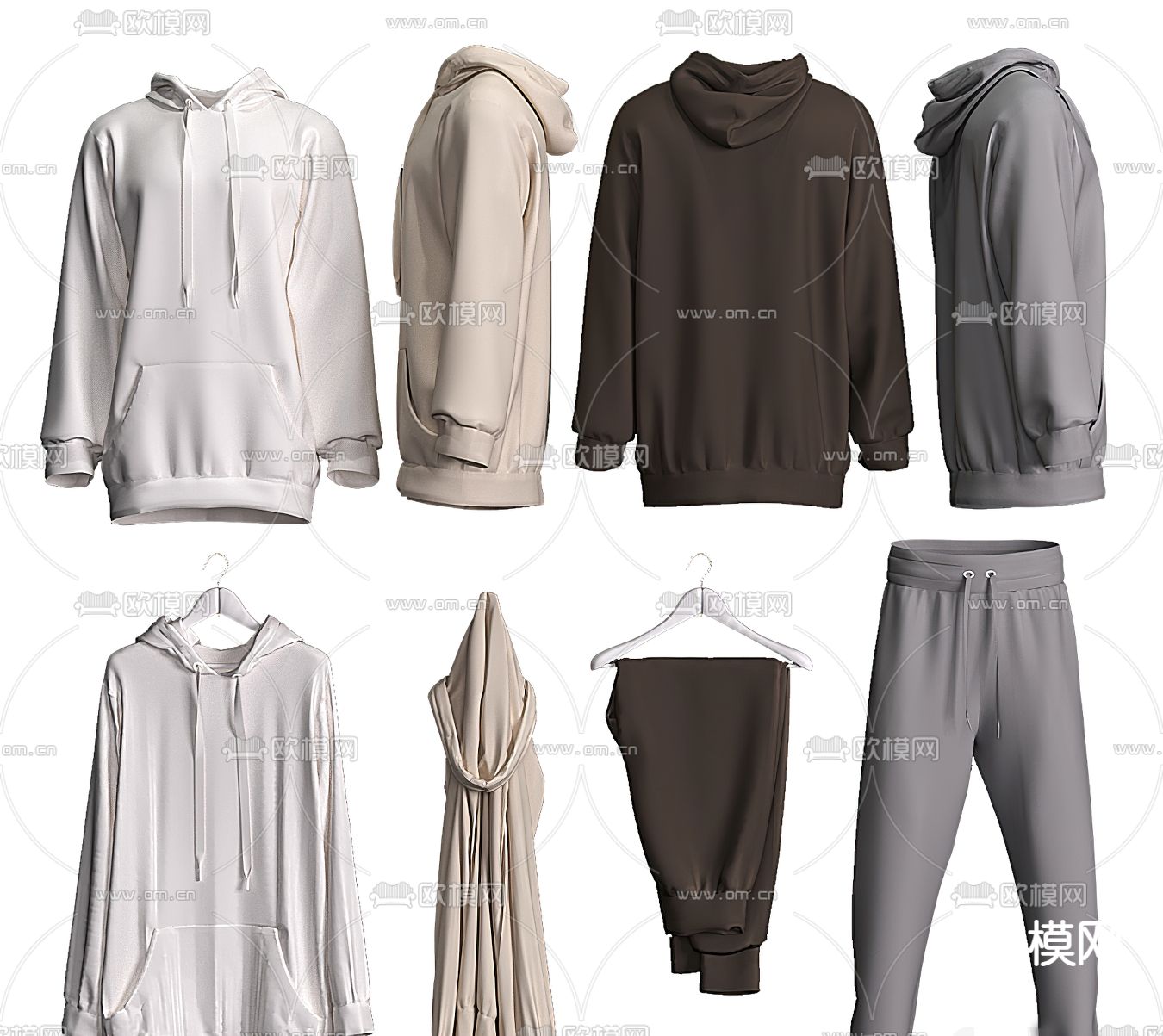 现代卫衣服装3d模型