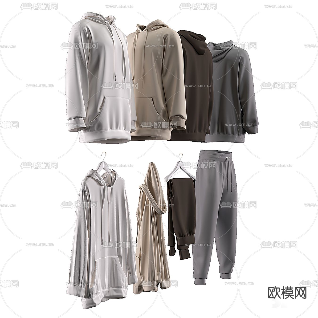 现代卫衣服装3d模型