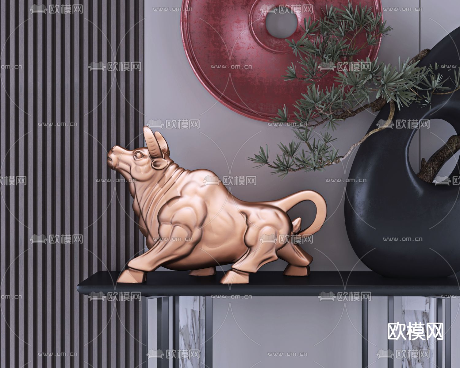 现代动物雕塑摆件3d模型