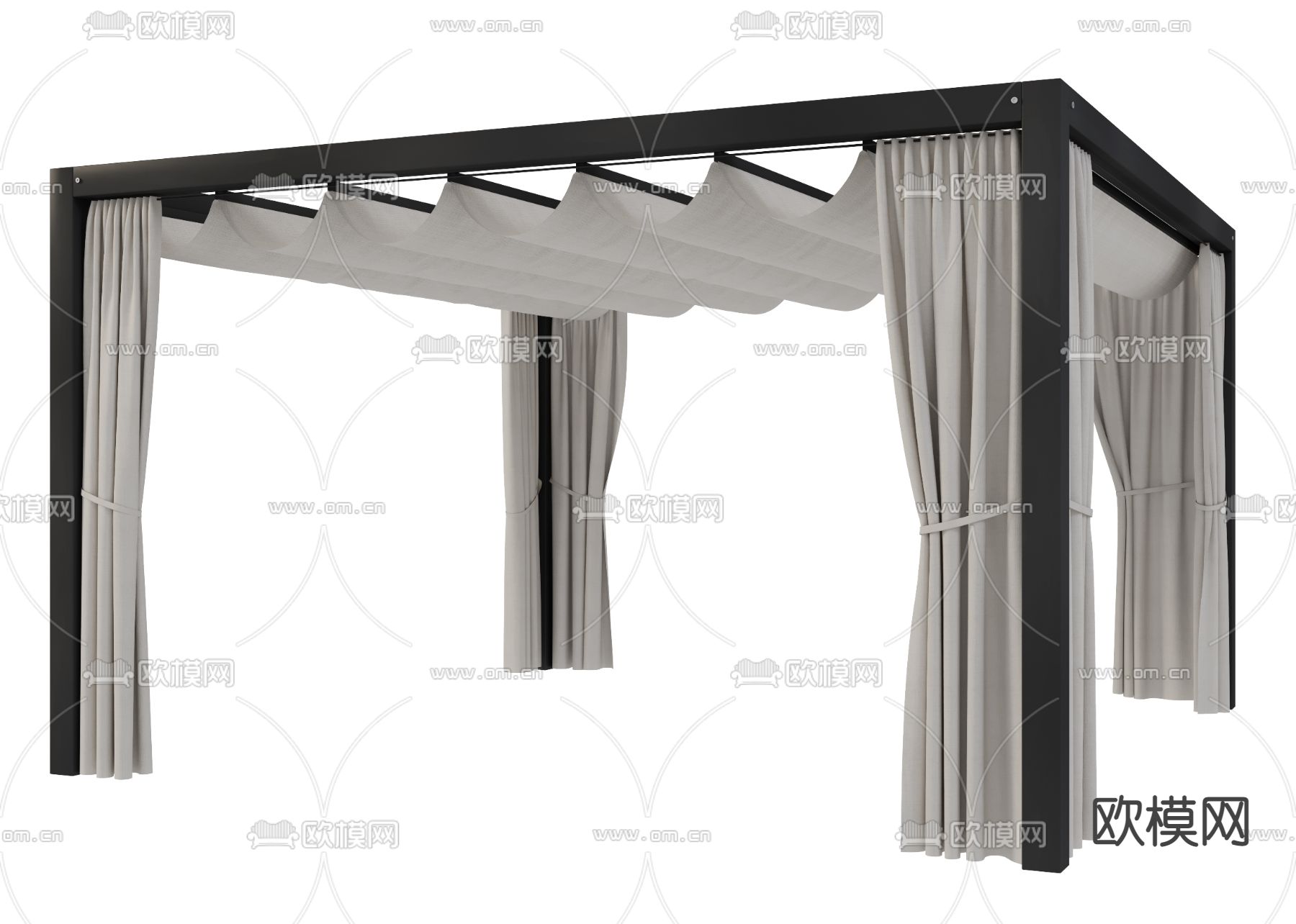 现代户外凉亭遮阳棚3d模型下载（渲染图2）