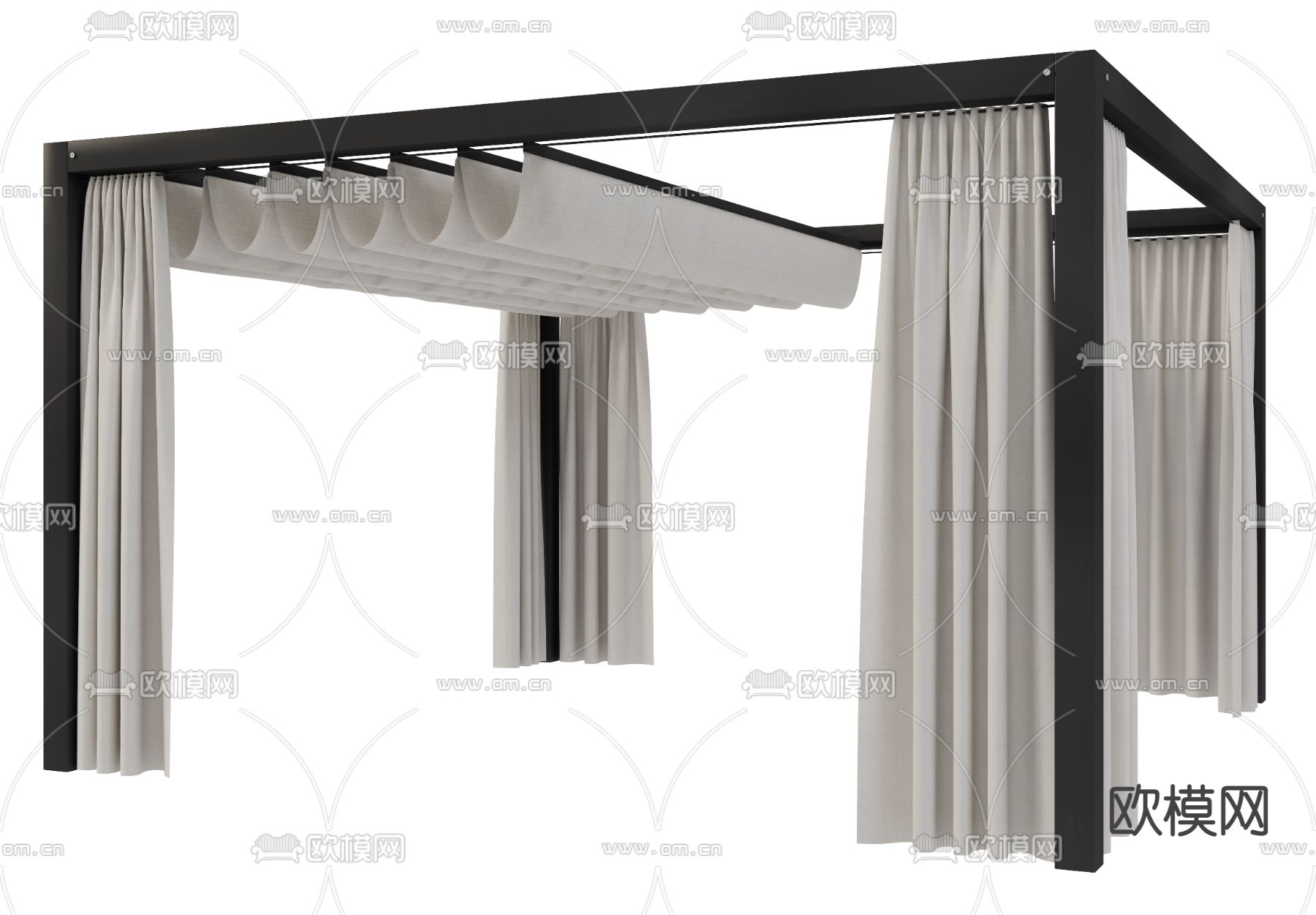 现代户外凉亭遮阳棚3d模型下载（渲染图4）