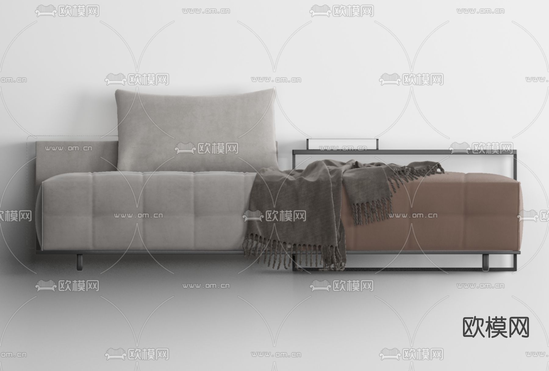 现代布艺贵妃椅免费3d模型下载