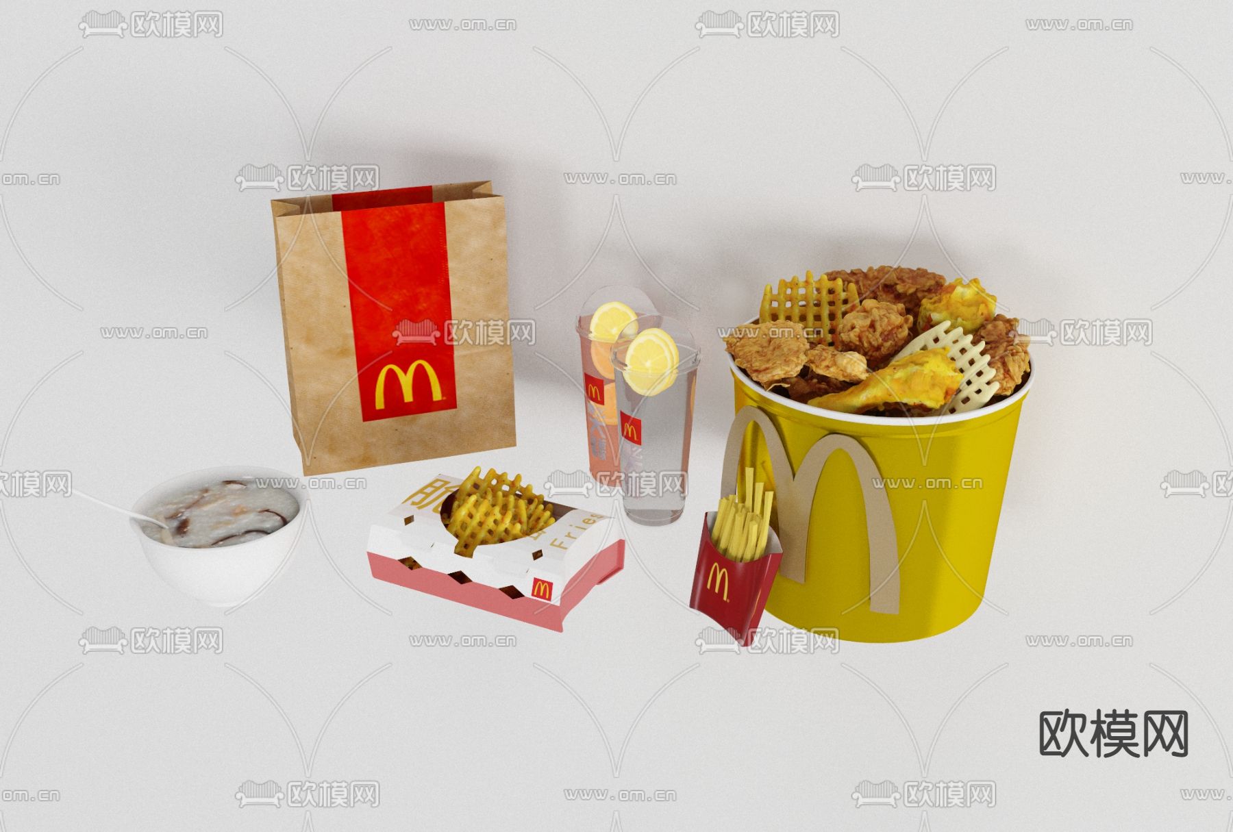 现代麦当劳食品免费3d模型下载