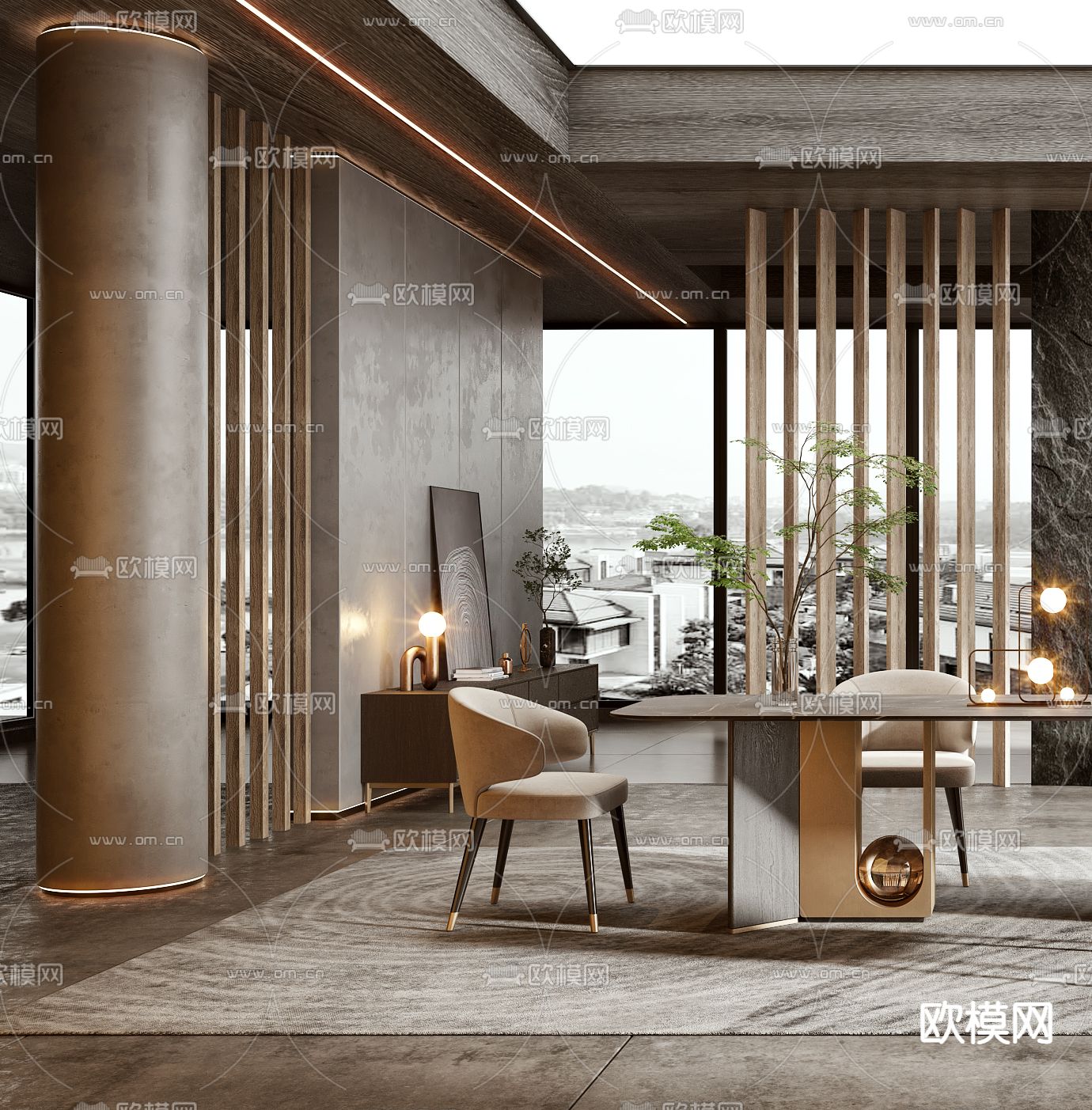 现代餐厅3d模型