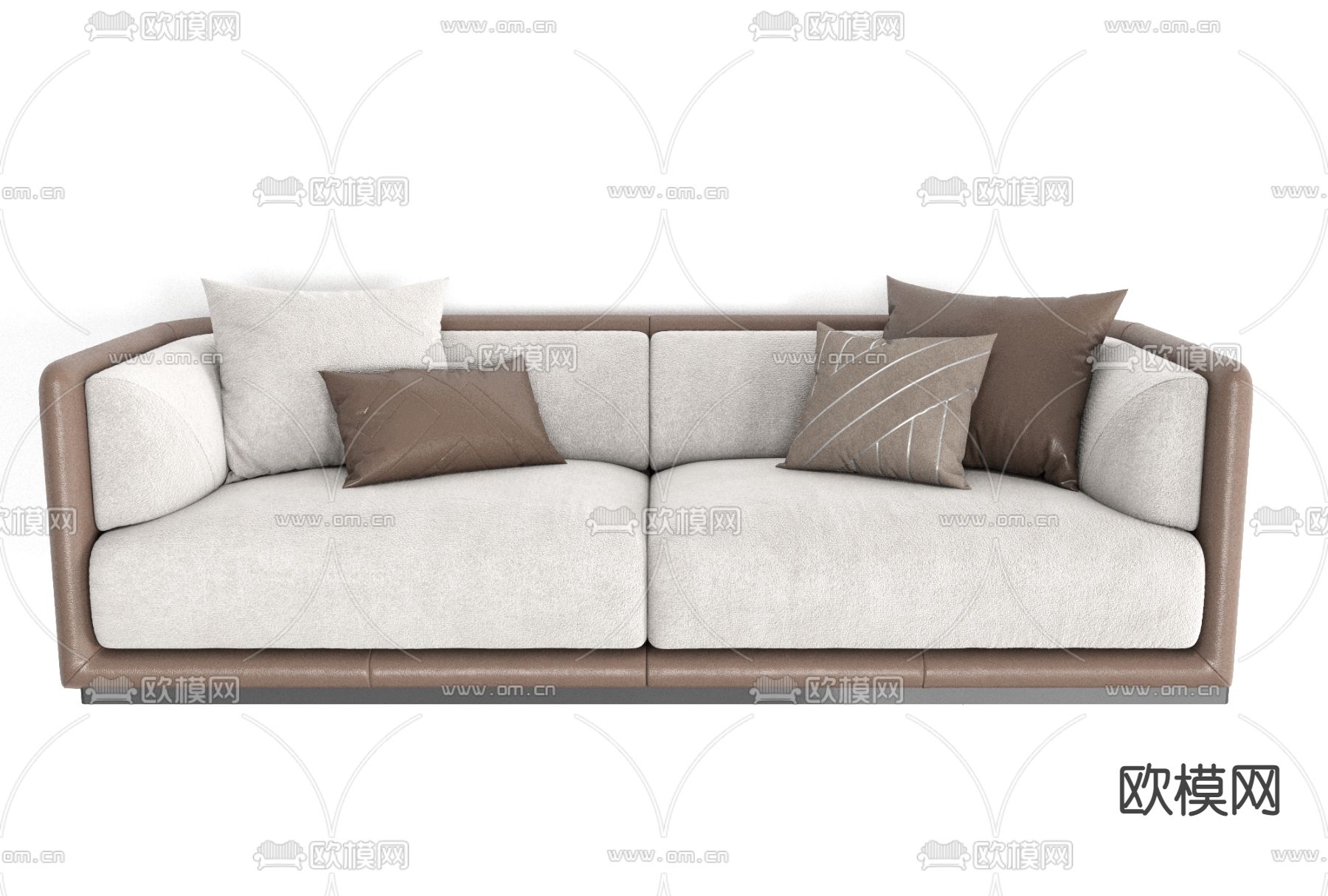 现代布艺双人沙发免费3d模型下载