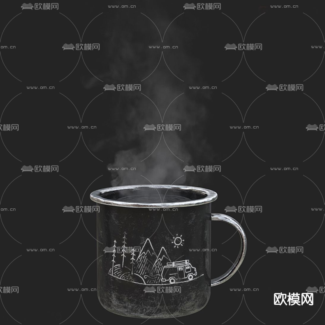 现代陶瓷杯3d模型下载（渲染图5）