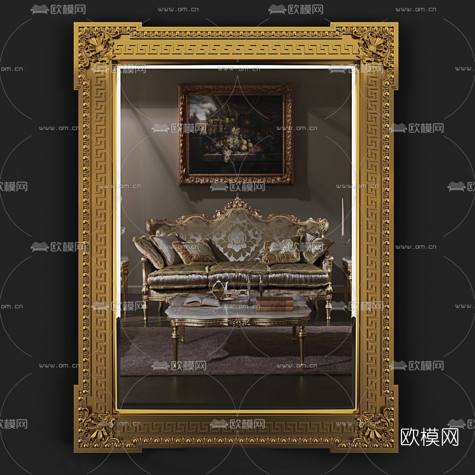 简欧轻奢镜子免费3d模型下载