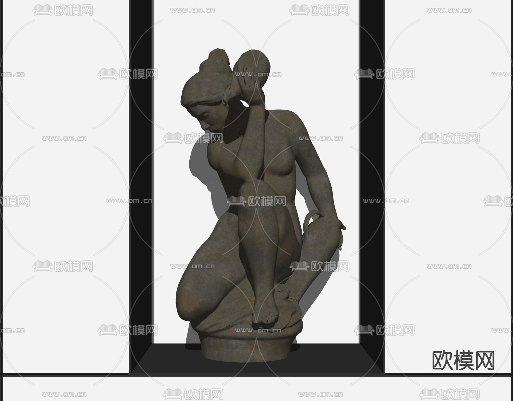 简欧雕塑su模型