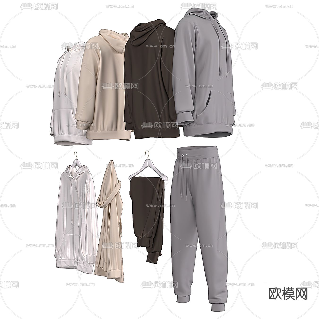 现代卫衣服装3d模型