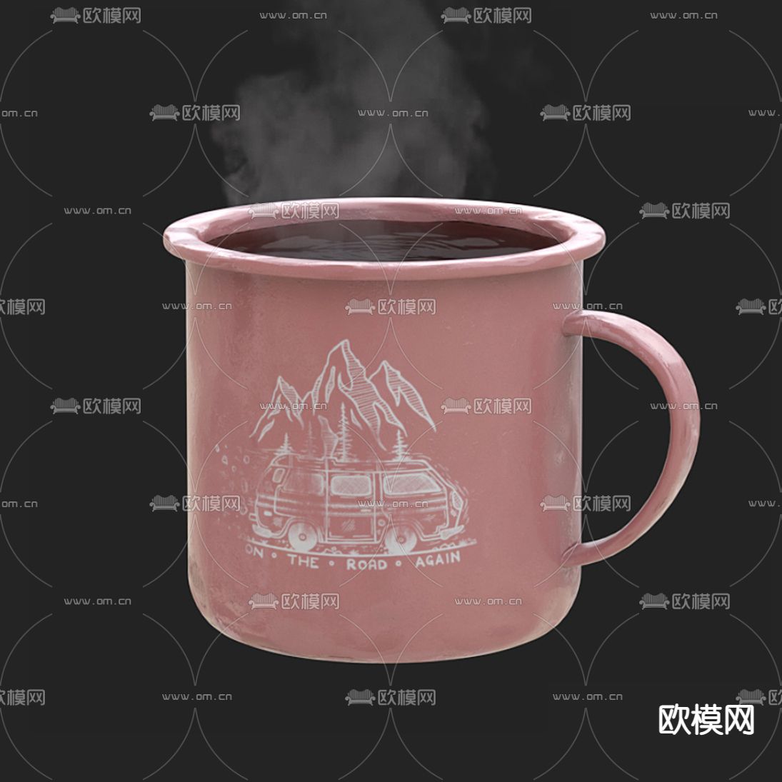 现代陶瓷杯3d模型下载（渲染图2）