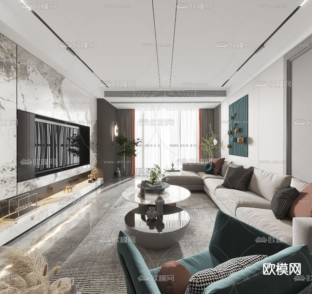 现代客餐厅vr全景3d模型