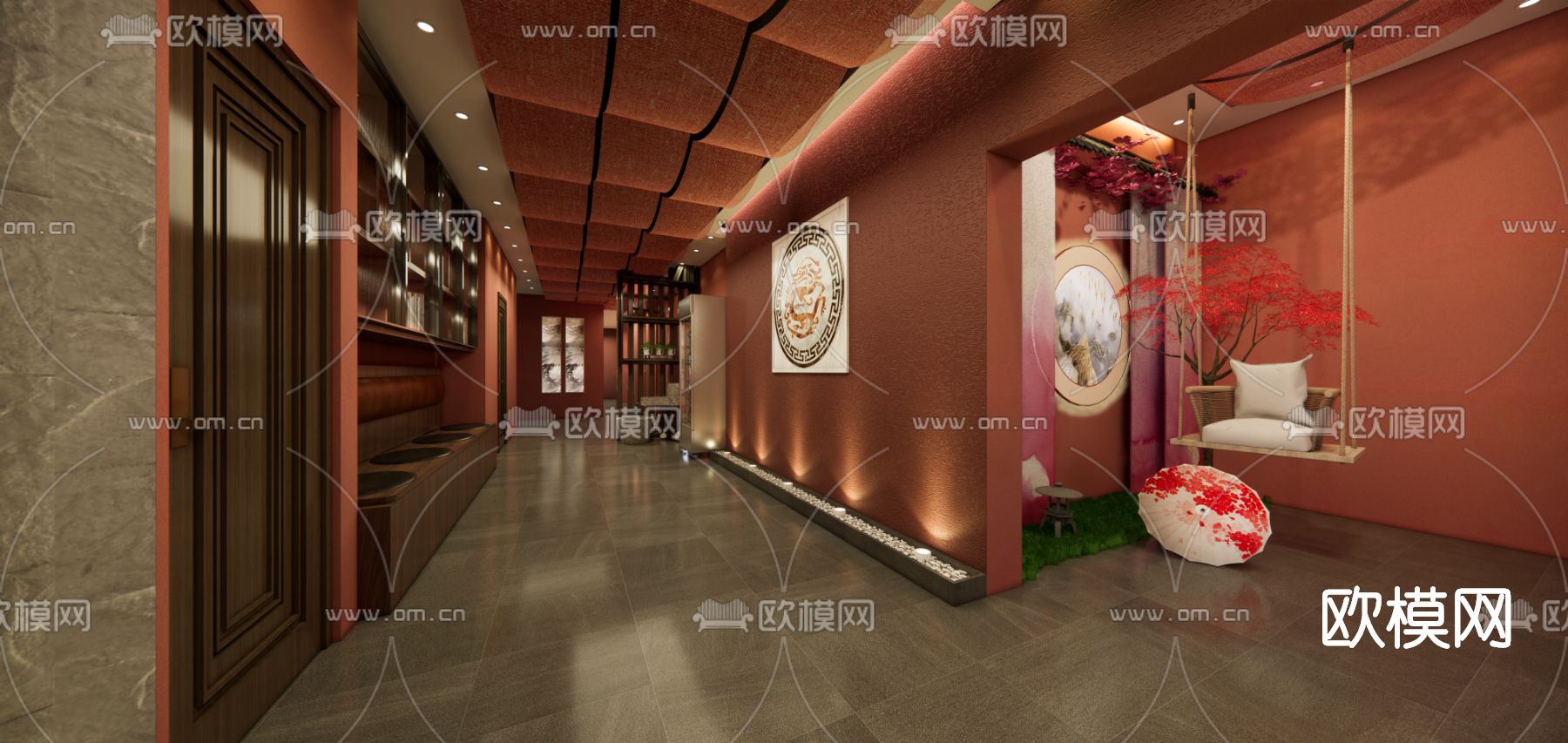 新中式主题剧本杀su模型下载（渲染图2）