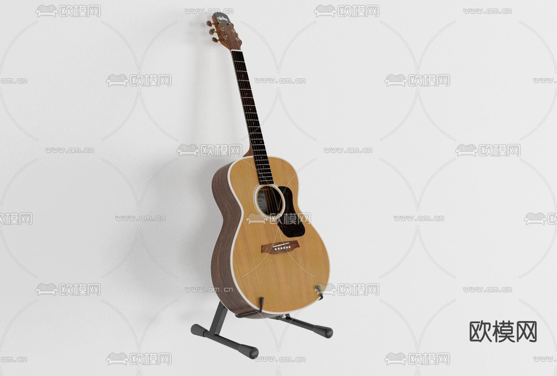 现代木吉他免费3d模型下载