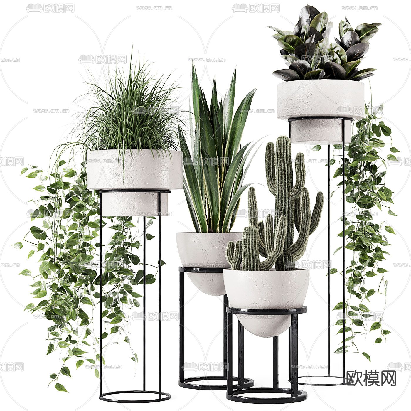 现代绿植盆栽3d模型