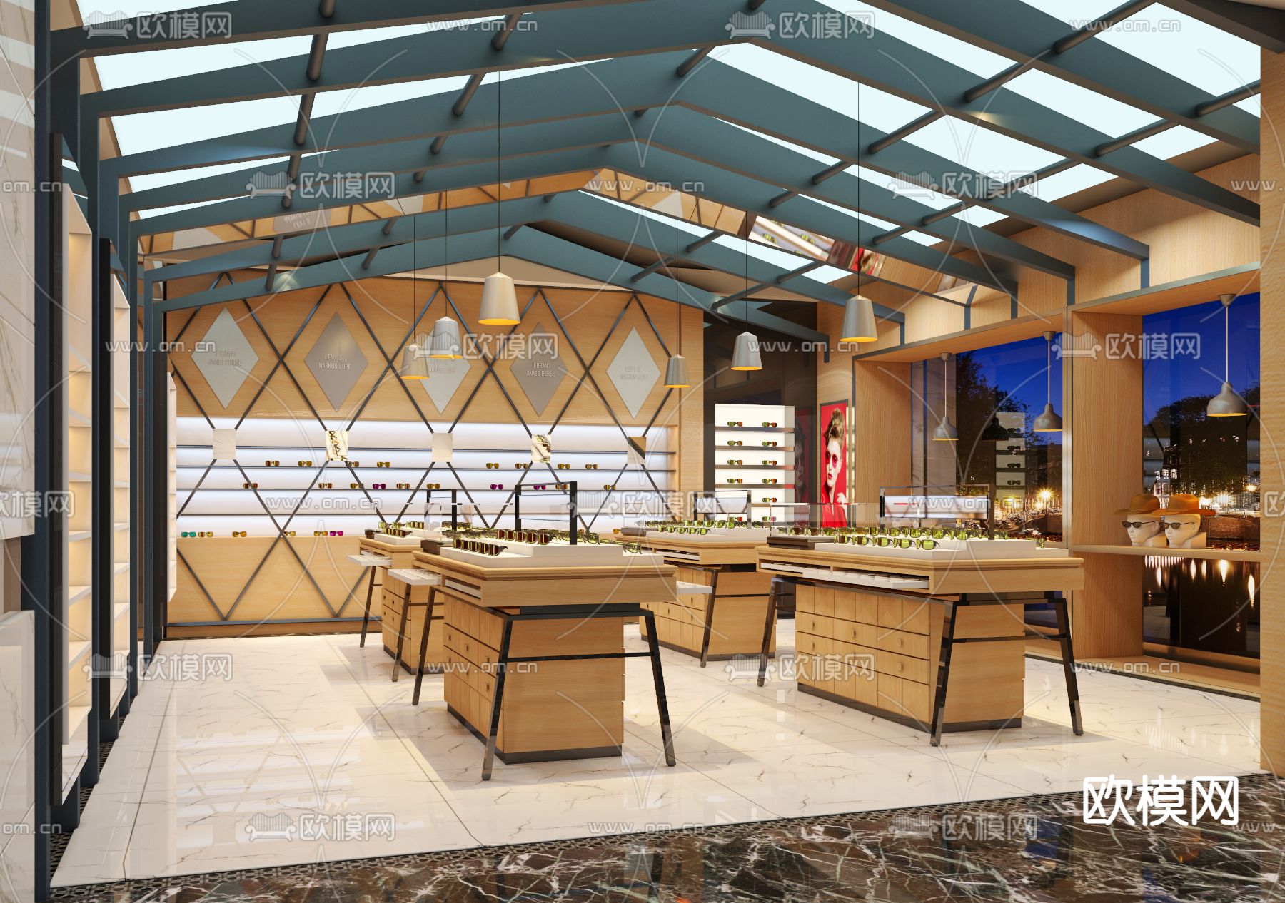 现代眼镜店3d模型