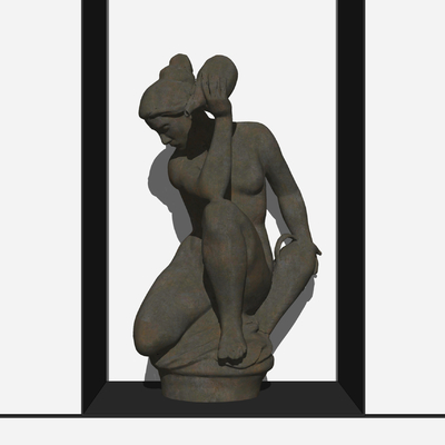 简欧雕塑su模型