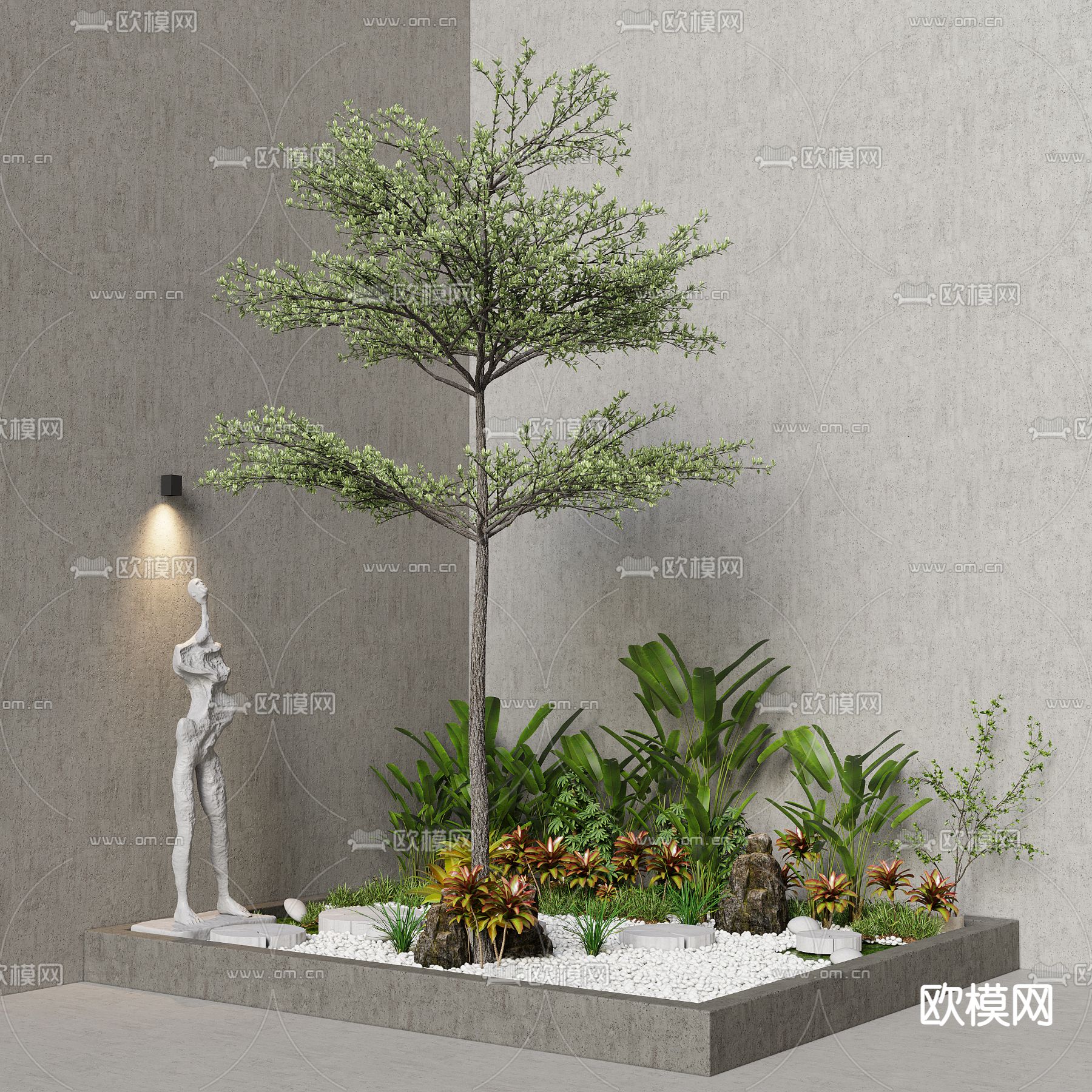 现代园林景观小品3d模型下载