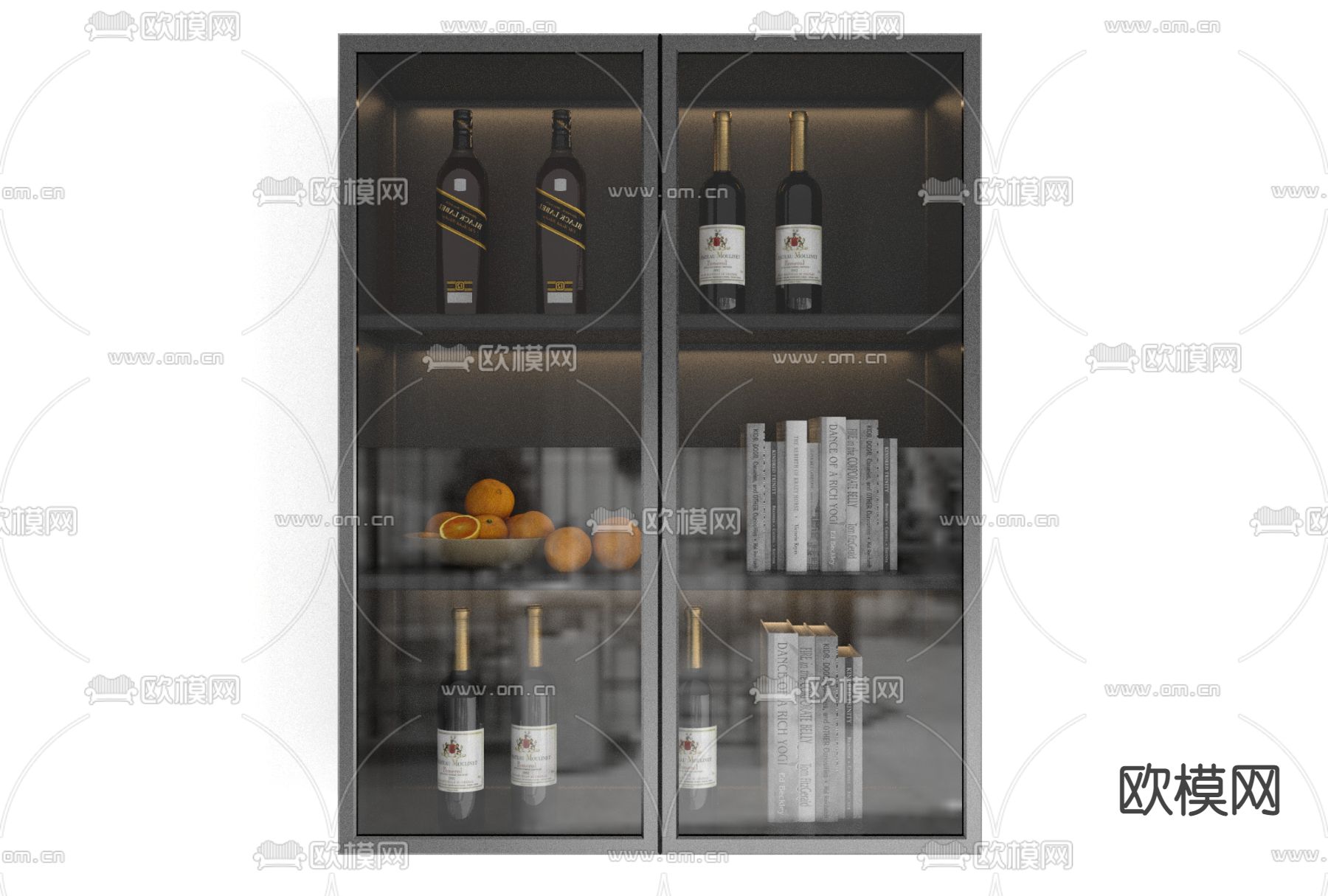 现代轻奢酒柜免费3d模型下载