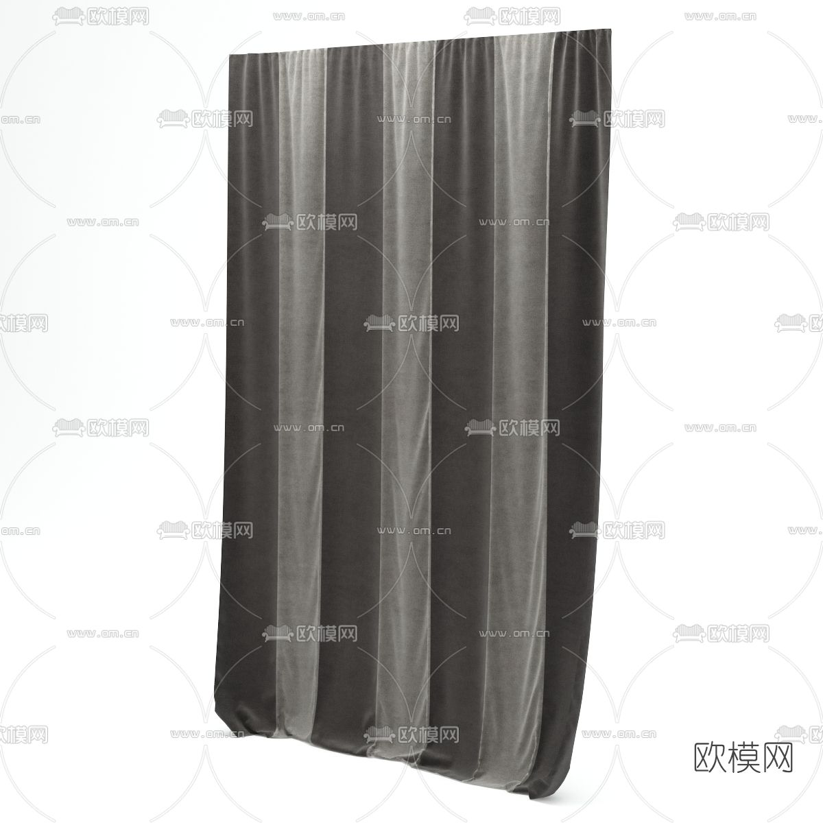 现代布艺窗帘免费3d模型下载