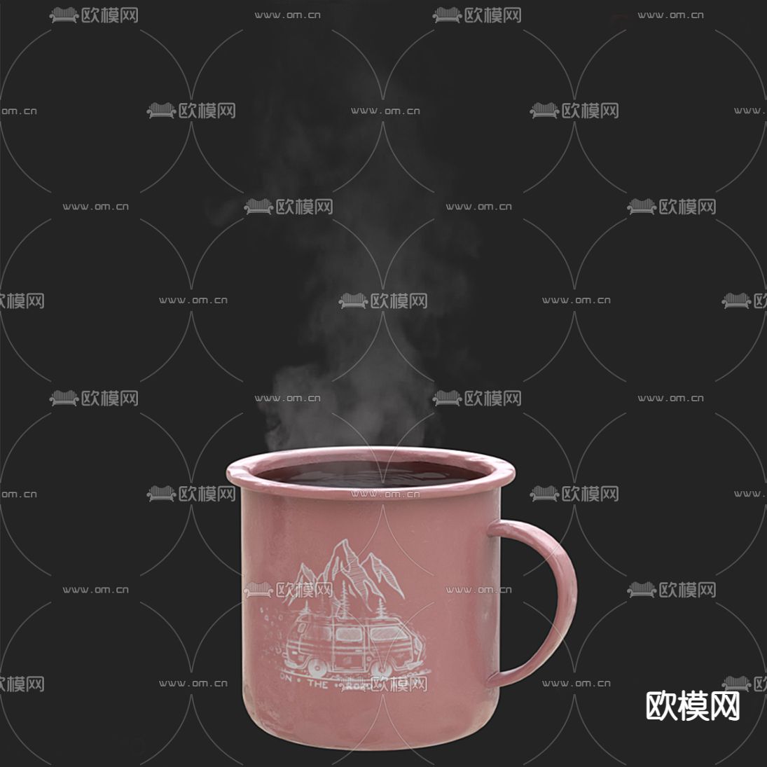 现代陶瓷杯3d模型下载（渲染图3）