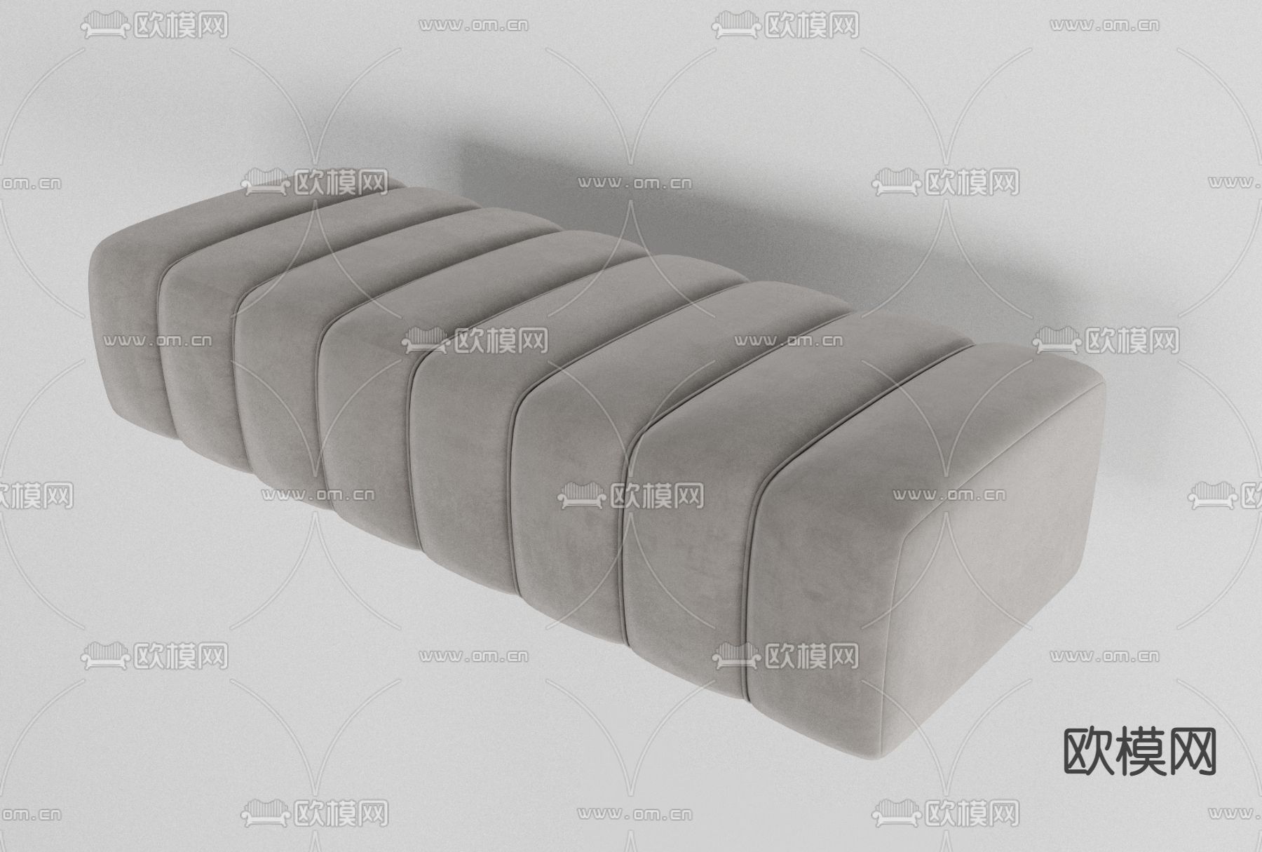 现代布艺沙发脚踏免费3d模型下载