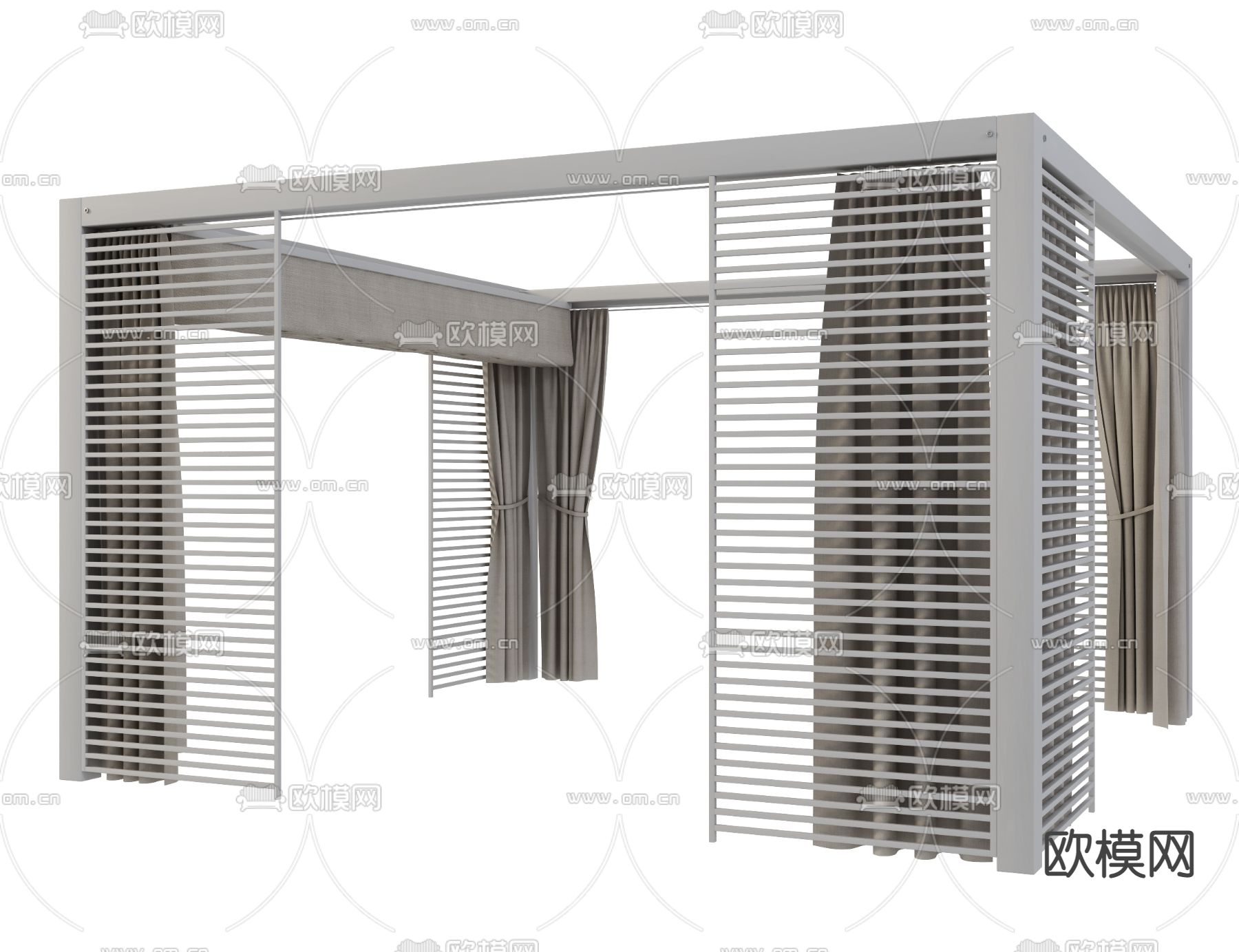 现代户外凉亭遮阳棚3d模型下载（渲染图3）