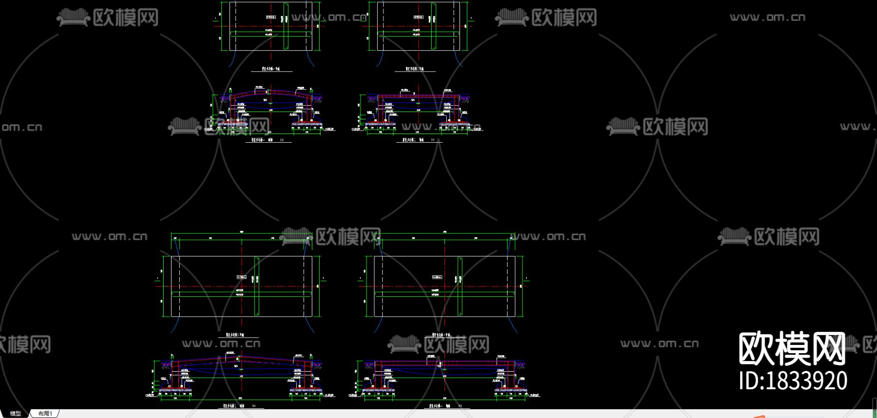 步行桥节点大样下载（渲染图1）