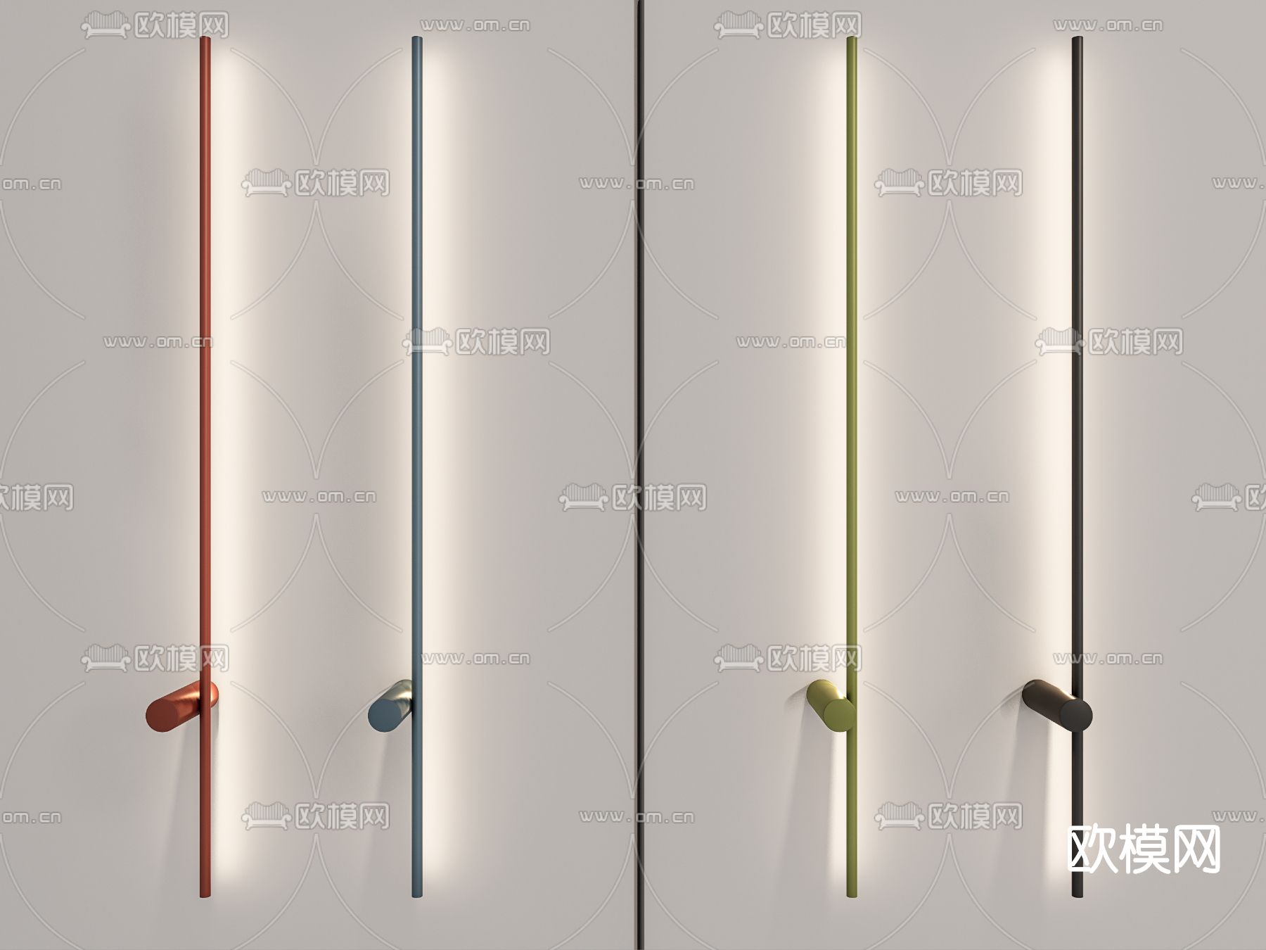 现代金属壁灯su模型