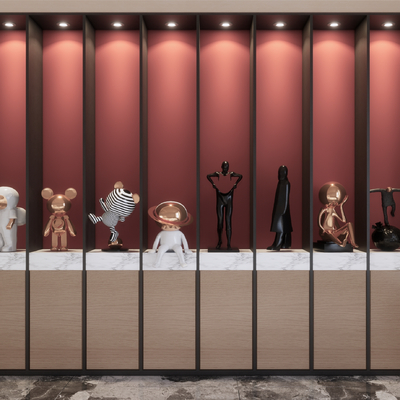  现代公仔摆件su模型 