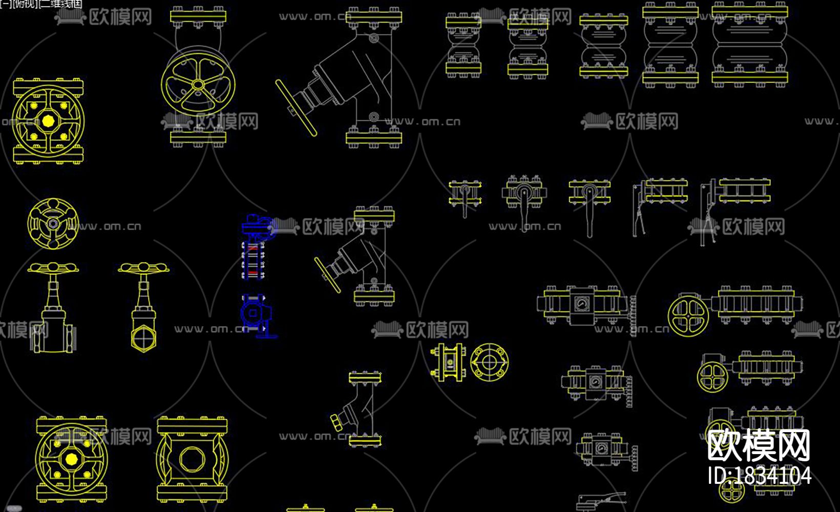 管件弯头cad图库下载（渲染图1）