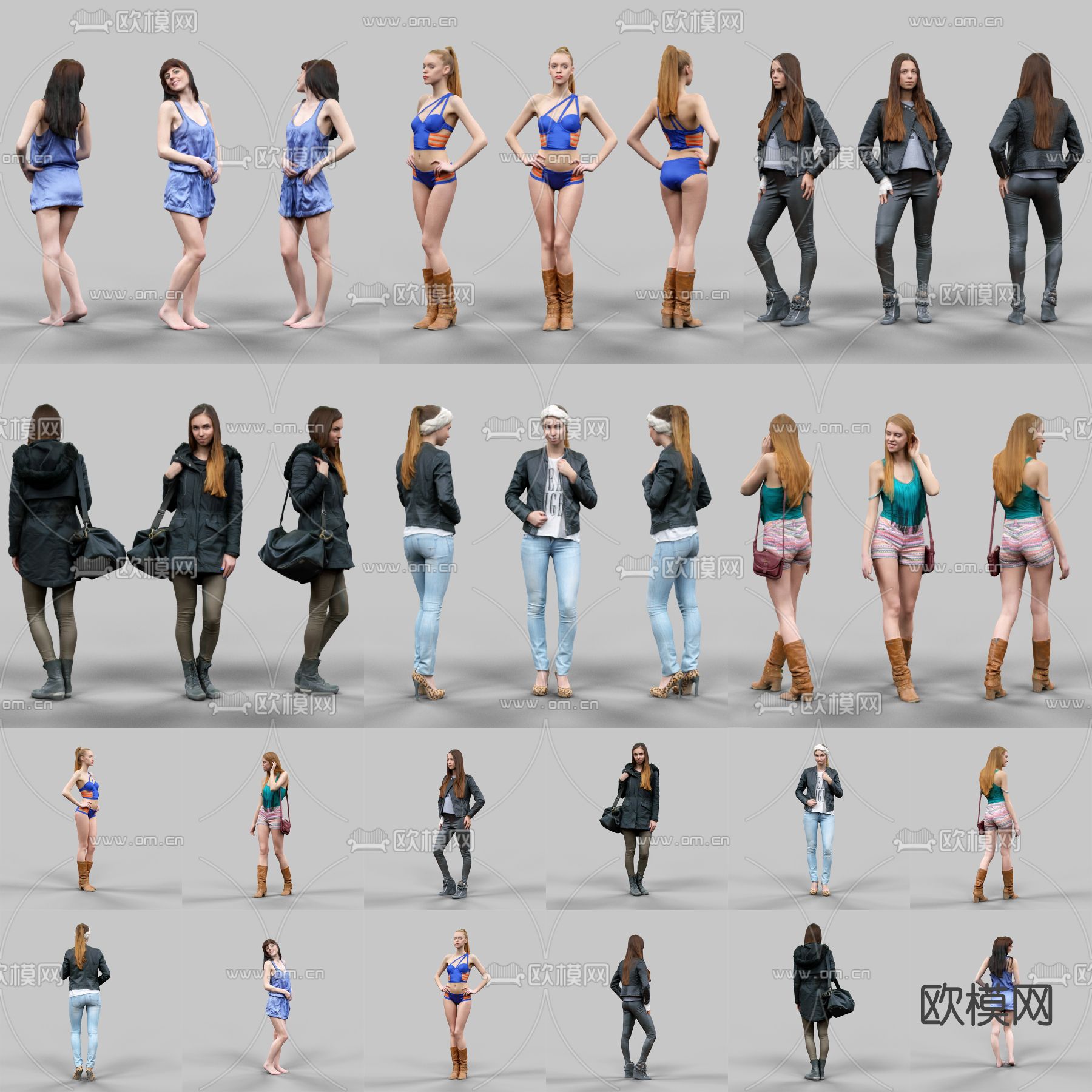 欧式美女su模型下载