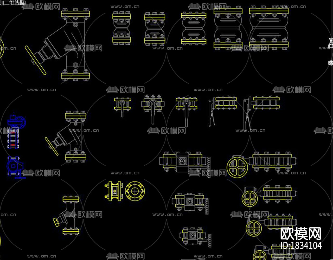 管件弯头cad图库下载（渲染图4）