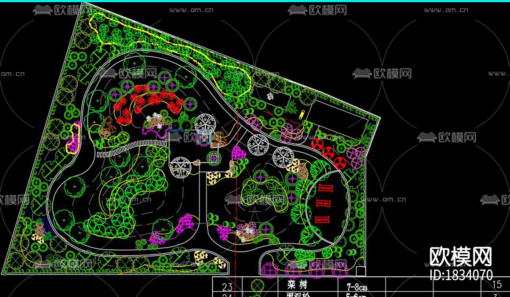 办公环境庭院景观cad施工图下载（渲染图6）
