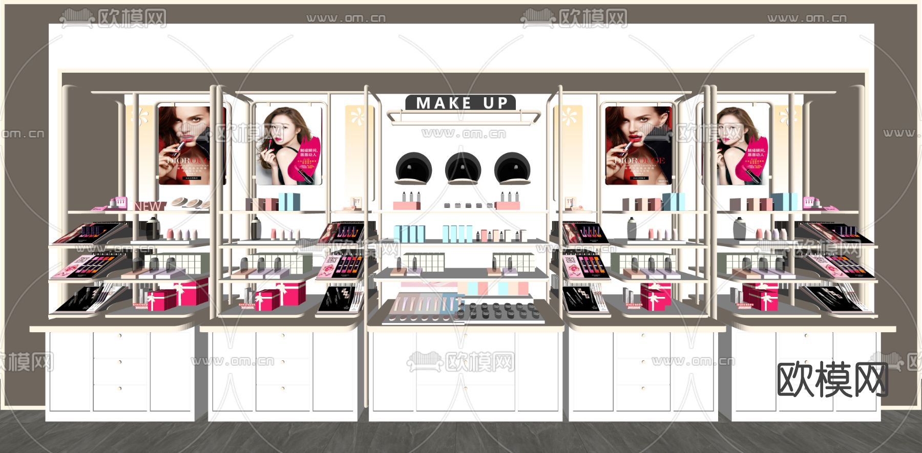 现代化妆品货柜su模型下载（渲染图2）