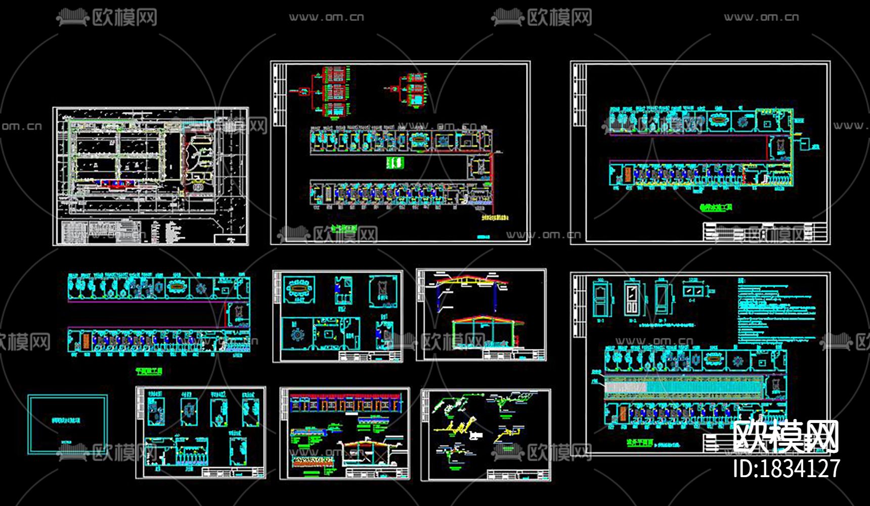 工地办公室临建cad施工图下载（渲染图10）