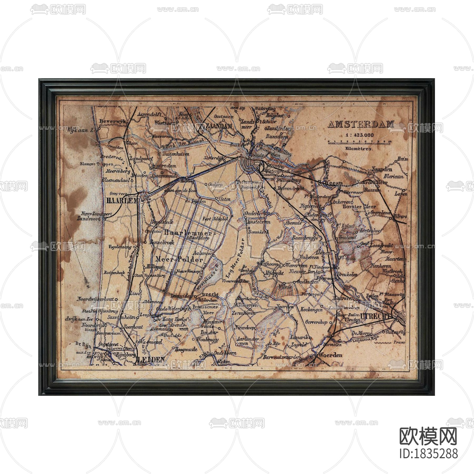 复古地图-免费3dmax模型库-欧模网