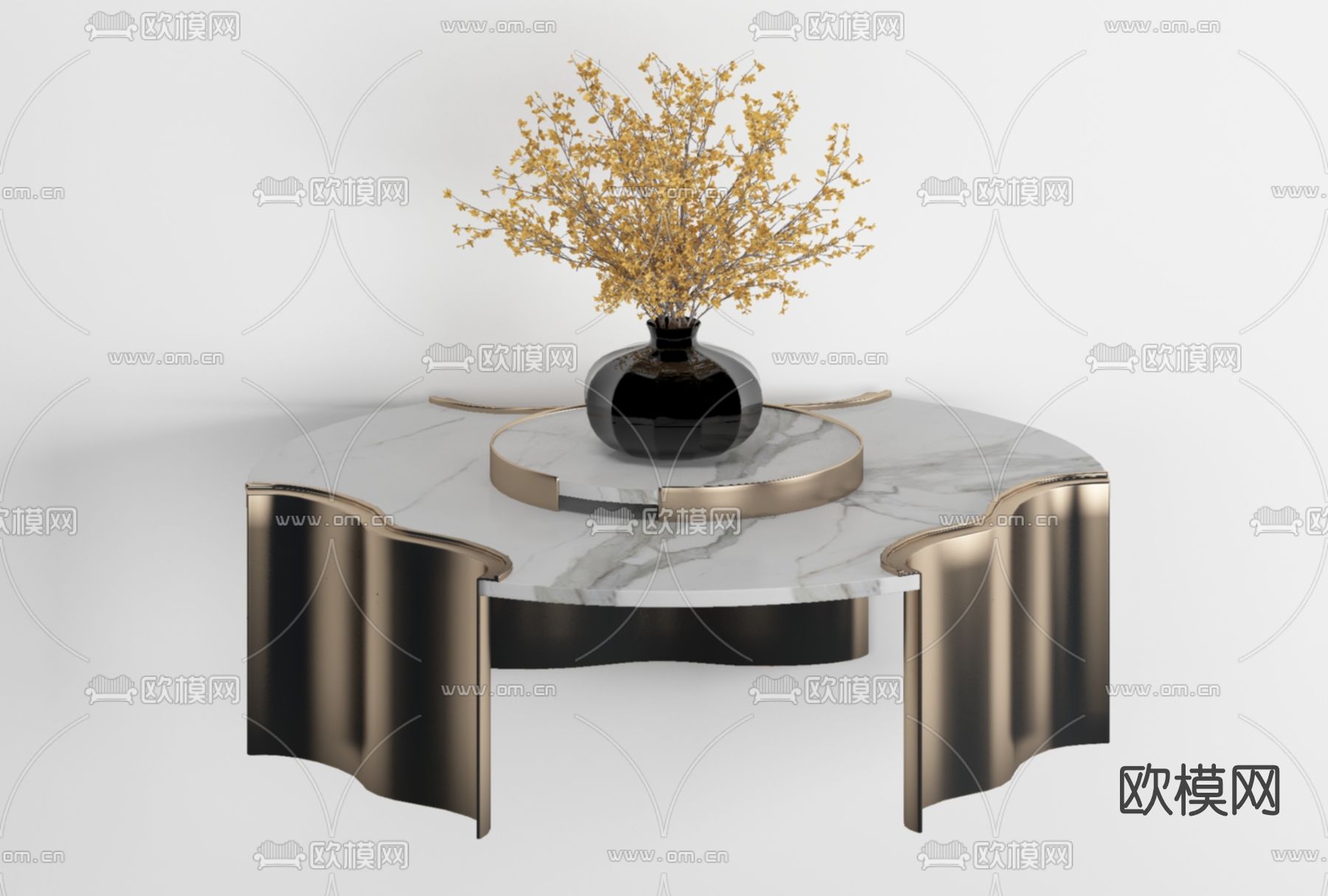 现代轻奢茶几免费3d模型下载
