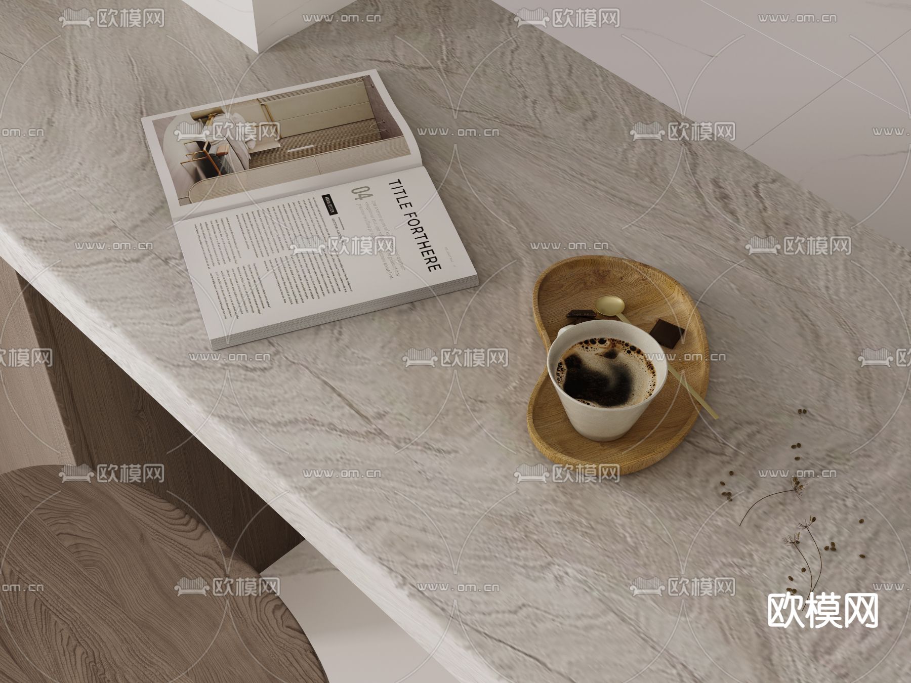 现代极简客餐厅3d模型