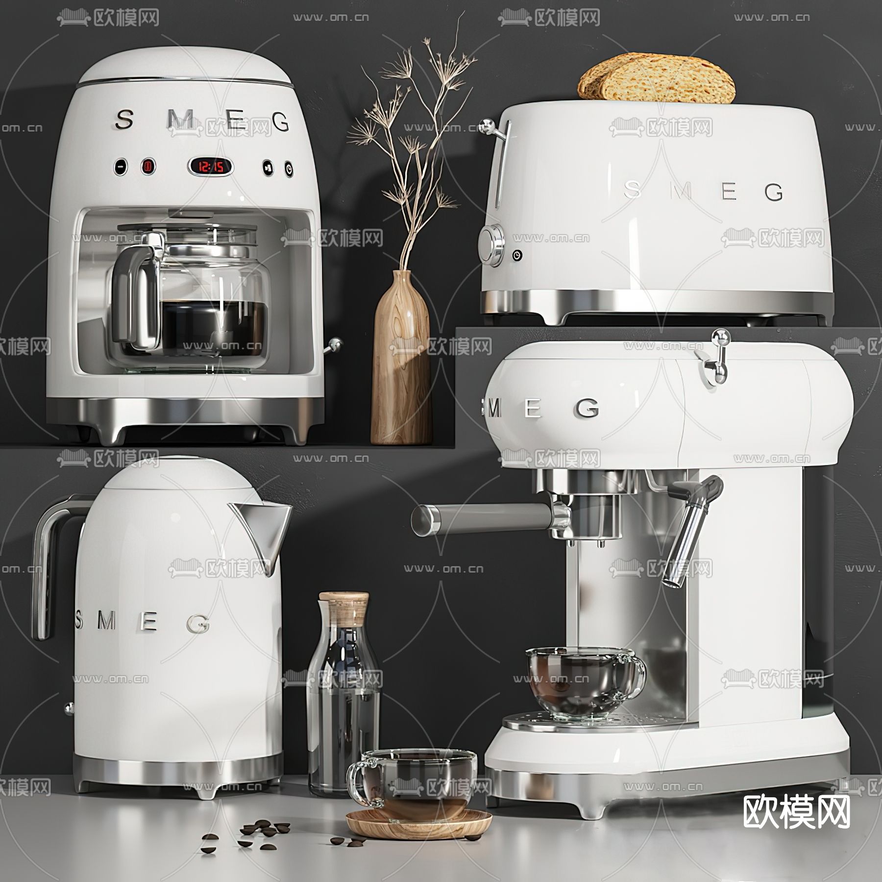 现代咖啡机su模型