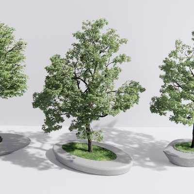  现代景观树su模型 