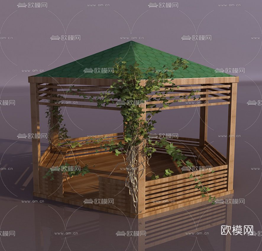 北欧木质庭院构件免费3d模型下载