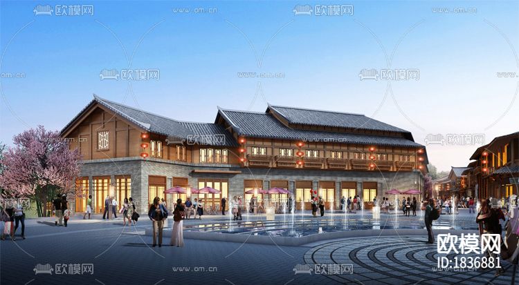 万达锦华温泉酒店cad施工图下载（渲染图6）