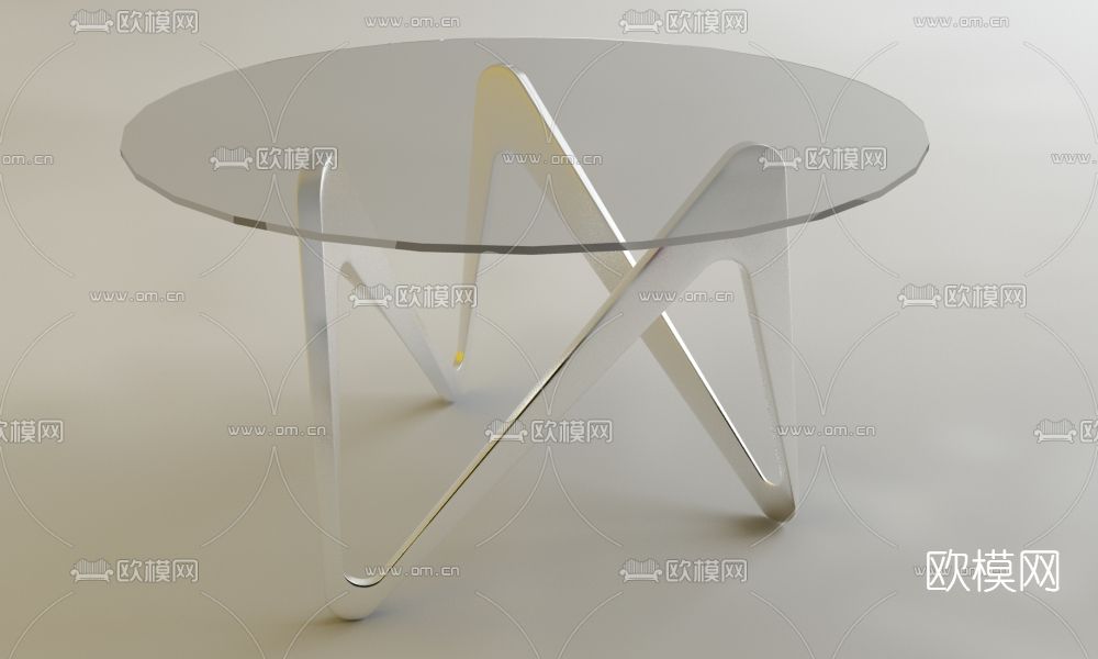 现代玻璃茶几免费3d模型下载