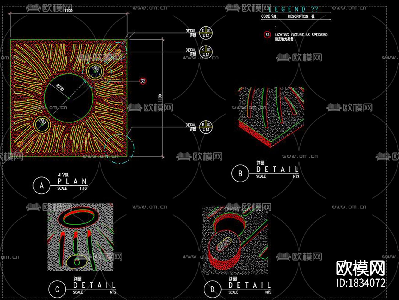 小品景观cad施工图下载（渲染图6）