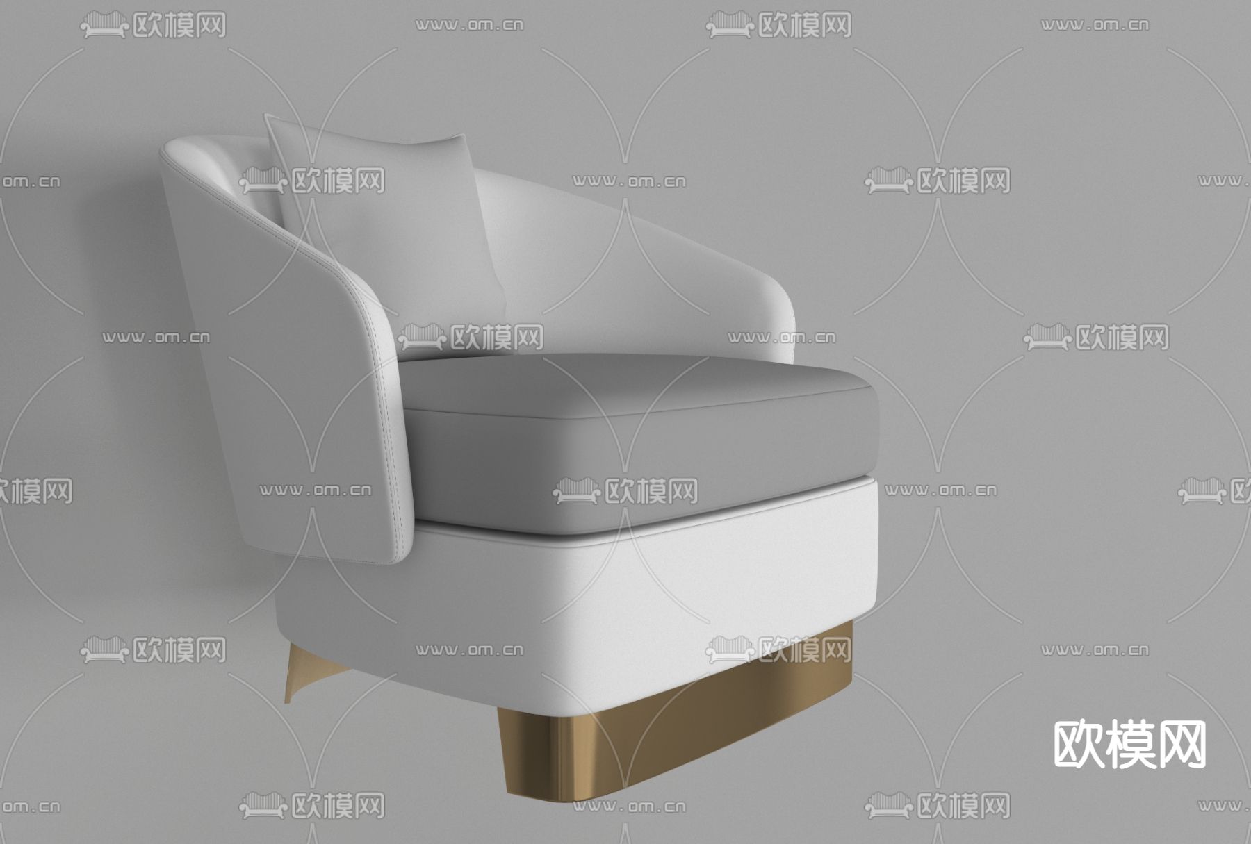 现代布艺休闲沙发免费3d模型下载